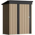 thumbnail image 1 of LiteHaven Outdoor Storage Shed Lockable Metal Garden Shed Steel Anti-Corrosion Storage House with Single Lockable Door for Backyard Outdoor Patio Brown 5'x3', 1 of 8