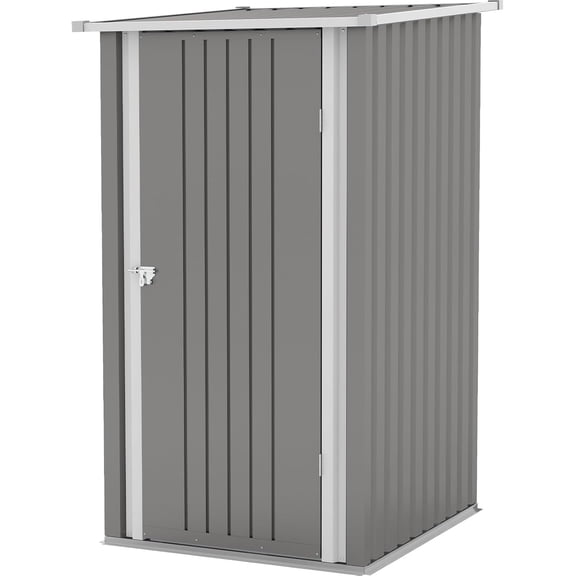 LiteHaven Outdoor Storage Shed,Small Garden Tool Storage Shed with Sloping Roof and Single Lockable Door, Outdoor Shed for Backyard Garden Patio Lawn Gray