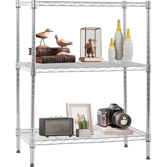LiteHaven 5-Tier Wire Shelving Adjustable Shelves Unit Metal Storage Rack for Laundry Bathroom Kitchen Pantry Closet Organization 23*13*30 in CE