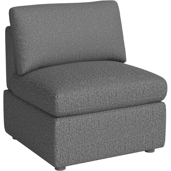 LiteHaven  Single Sofa Couch Convertible Sofa 1-Seat Sofa Modular Sectional Sofa Couch for Living Room Bedroom Office  Dark Gray