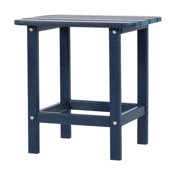 LiteHaven Square Outdoor Side Tables, Patio Tables for Outside, HDPE Patio End Table Weather Resistant, Balcony Table for Pool, Seaside, Backyard, Porch, Indoor Companion,Navy Blue