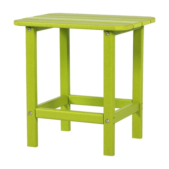 LiteHaven Square Outdoor Side Tables, Patio Tables for Outside, HDPE Patio End Table Weather Resistant, Balcony Table for Pool, Seaside, Backyard, Porch, Indoor Companion,Lemon Green