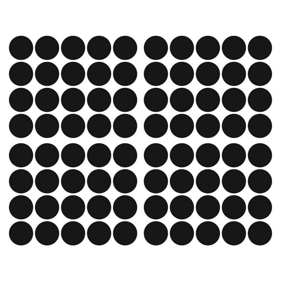 LiteMark 2 Inch Black Vinyl Removable Dot Classroom Floors & Walls Decals - Pack of 80