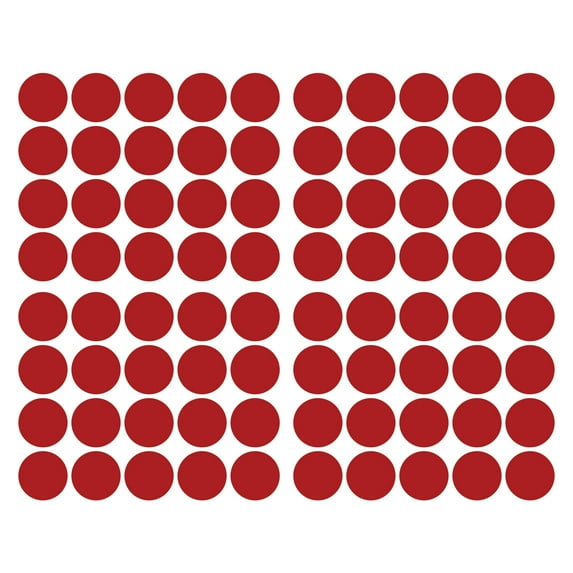 LiteMark 2 Inch Red Vinyl Removable Dot Classroom Floors & Walls Decals - Pack of 80