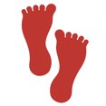 thumbnail image 1 of LiteMark 7" Durable Heavy Duty Vinyl Barefoot Footprint Floor Marking Decals - Pack of 12- Red, 1 of 1