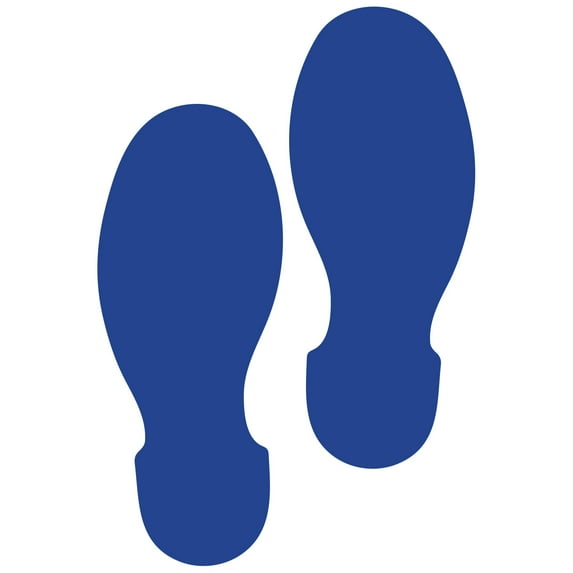 LiteMark 9 Inch Blue Removable Shoe Print Decals - Pack of 12