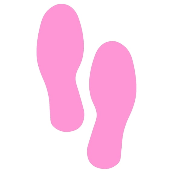 LiteMark Medium Size Pink Removable Footprint Decals - Pack of 12