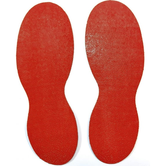 LiteMark RPT-750 Adhesive Indoor or Outdoor Path Marking Footprints, Direct People to The Correct Entry Point 11 Inch (Red, 1 Pairs)