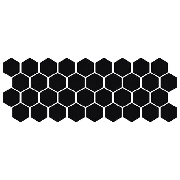 LiteMark Reflective Stickers Decals for Helmets, Bicycles, Strollers, Wheelchairs - 1 Inch Hexagons - Black