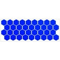 thumbnail image 1 of LiteMark Reflective Stickers Decals for Helmets, Bicycles, Strollers, Wheelchairs - 1 Inch Hexagons - Blue, 1 of 2