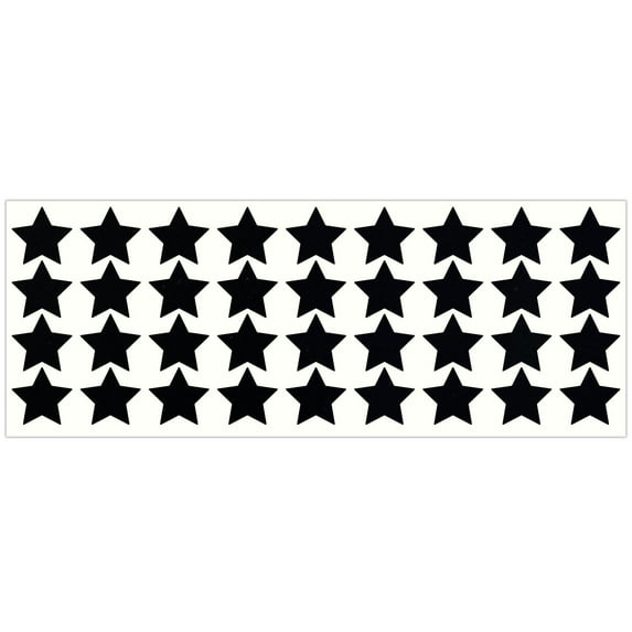 LiteMark Reflective Stickers Decals for Helmets, Bicycles, Strollers, Wheelchairs - 1 Inch Stars - Black