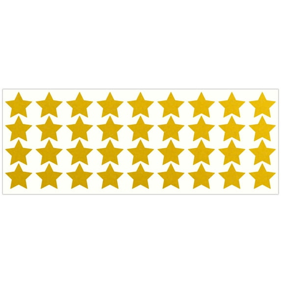 LiteMark Reflective Stickers Decals for Helmets, Bicycles, Strollers, Wheelchairs - 1 Inch Stars - Yellow