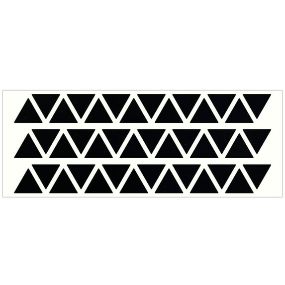 LiteMark Reflective Stickers Decals for Helmets, Bicycles, Strollers, Wheelchairs - 1 Inch Triangles - Black