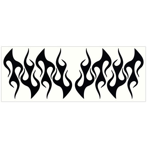 LiteMark Reflective Stickers Decals for Helmets, Bicycles, Strollers, Wheelchairs - 4 Inch Flames - Black