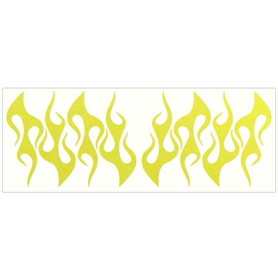 LiteMark Reflective Stickers Decals for Helmets, Bicycles, Strollers, Wheelchairs - 4 Inch Flames - Lemon Yellow