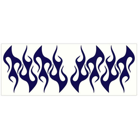 LiteMark Reflective Stickers Decals for Helmets, Bicycles, Strollers, Wheelchairs - 4 Inch Flames - Purple