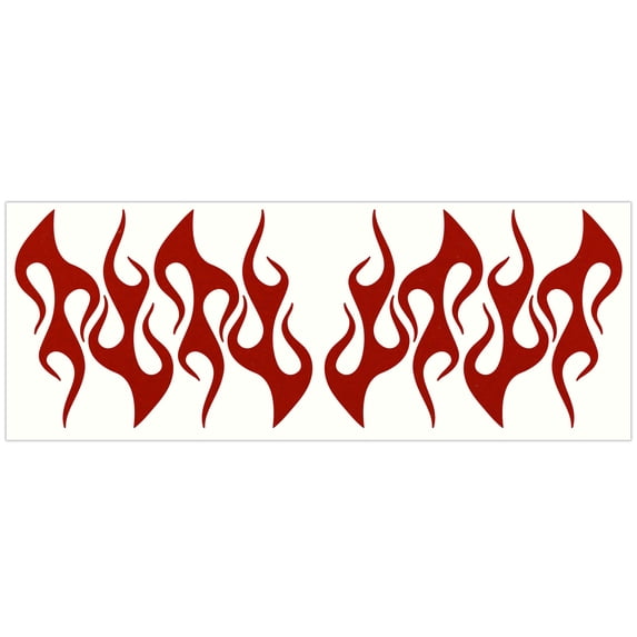 LiteMark Reflective Stickers Decals for Helmets, Bicycles, Strollers, Wheelchairs - 4 Inch Flames - Red