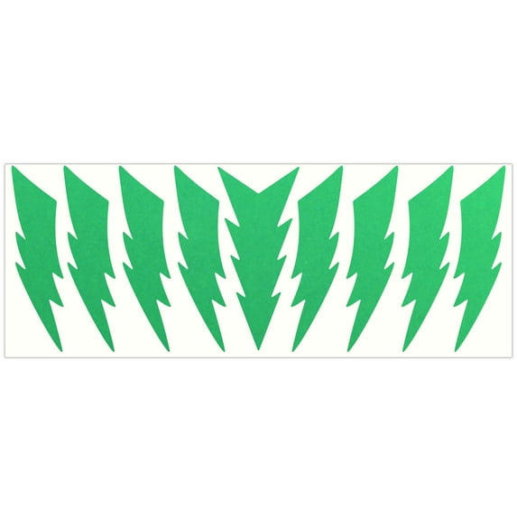 LiteMark Reflective Stickers Decals for Helmets, Bicycles, Strollers, Wheelchairs- 4 Inch Lightning Bolts - Green
