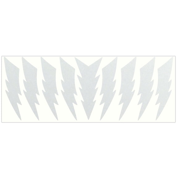 LiteMark Reflective Stickers Decals for Helmets, Bicycles, Strollers, Wheelchairs - 4 Inch Lightning Bolts - White
