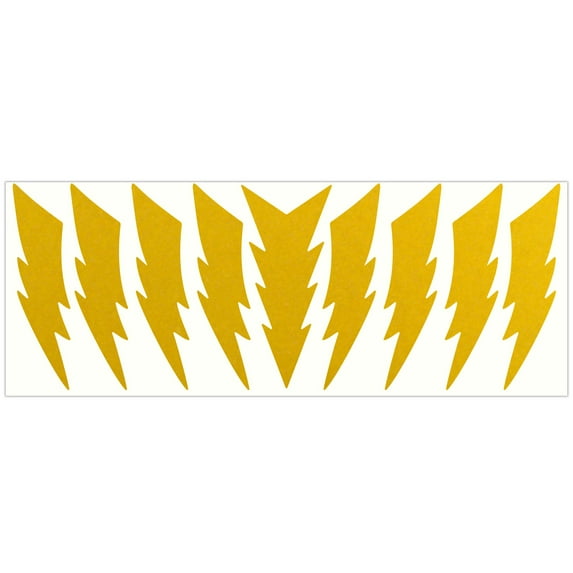 LiteMark Reflective Stickers Decals for Helmets, Bicycles, Strollers, Wheelchairs - 4 Inch Lightning Bolts - Yellow