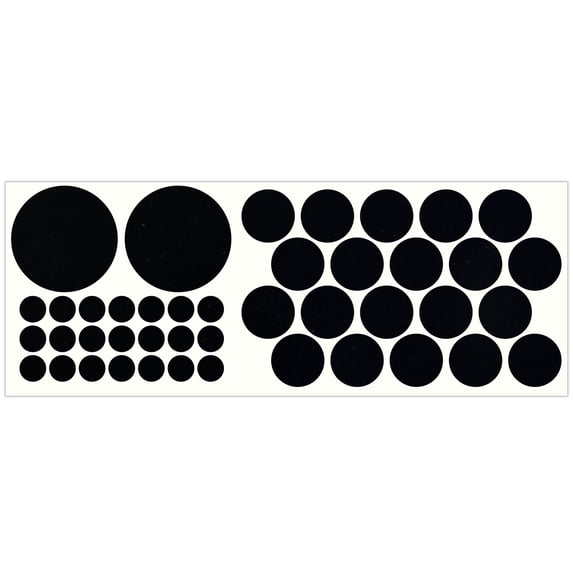 LiteMark Reflective Stickers Decals for Helmets, Bicycles, Strollers, Wheelchairs - Assorted Circles - Black