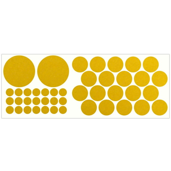 LiteMark Reflective Stickers Decals for Helmets, Bicycles, Strollers, Wheelchairs - Assorted Circles - Yellow