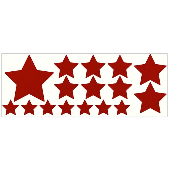 LiteMark Reflective Stickers Decals for Helmets, Bicycles, Strollers, Wheelchairs - Assorted Stars - Red