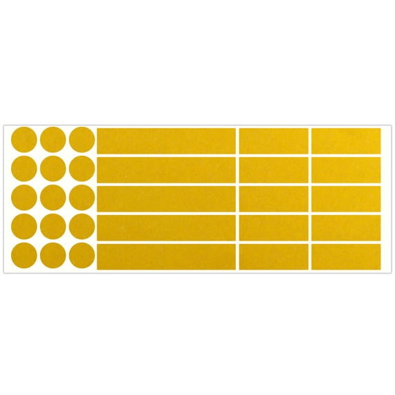 LiteMark Reflective Stickers Decals for Helmets, Bicycles, Strollers, Wheelchairs - Assorted Strips and Dots - Yellow