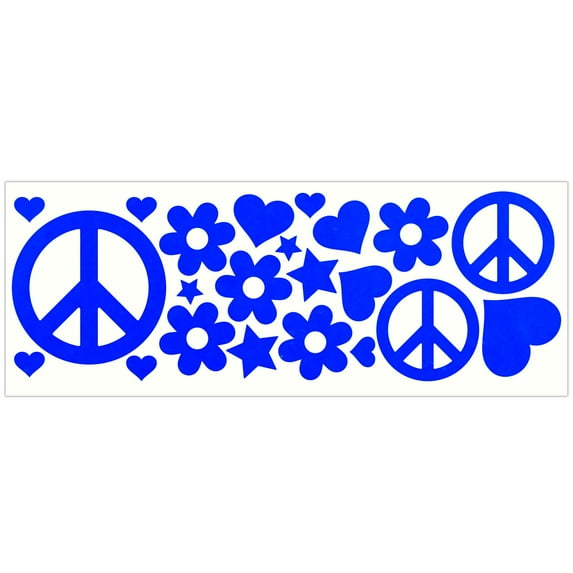LiteMark Reflective Stickers Decals for Helmets, Bicycles, Strollers, Wheelchairs - Hippy Pack - Blue