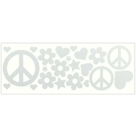 LiteMark Reflective Stickers - Hippy Pack - White
