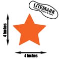 thumbnail image 1 of LiteMark Removable Orange 4 Inch Star Decals - Pack of 12, 1 of 5