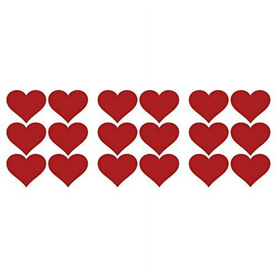 LiteMark Solid Color Removable Vinyl Heart Decals/Stickers