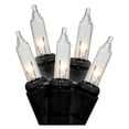 thumbnail image 1 of LiteSource 04100 - 100 Light 33.7' Miniature Black Wire Clear Christmas Light String Set with 4" Spacing, 1 of 1