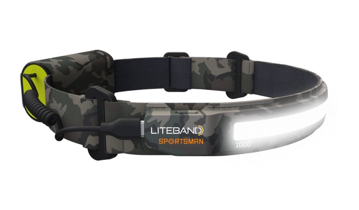 Liteband PRO 1000 Lumen LED Headlamp, Rechargeable Battery Powered, Hard Hat Light, Camo