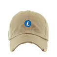 thumbnail image 1 of Litecoin Vintage Baseball Cap Embroidered Cotton Adjustable Distressed Dad Hat Khaki, 1 of 1