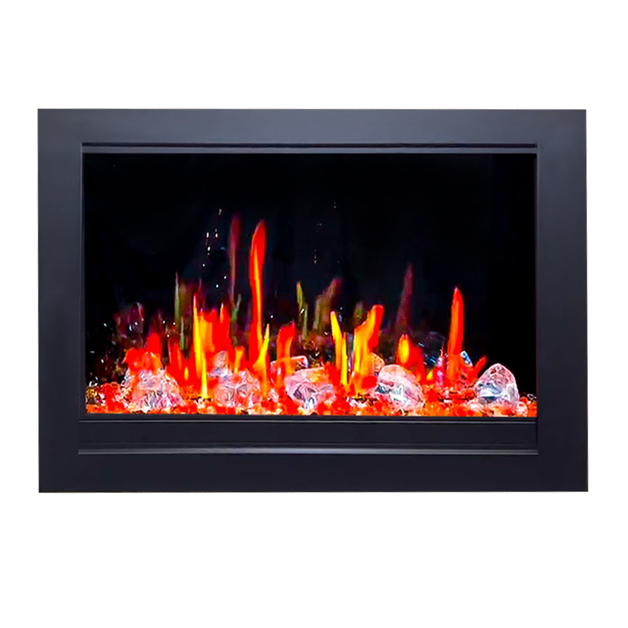 Litedeer LiteStar 33" Electric Fireplace Insert With Crystals Black