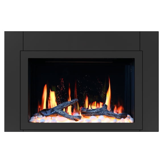 Litedeer Homes LiteStar 38" Smart Electric Fireplace with App, Crackling Fire Sounds, Black - ZEF38VC