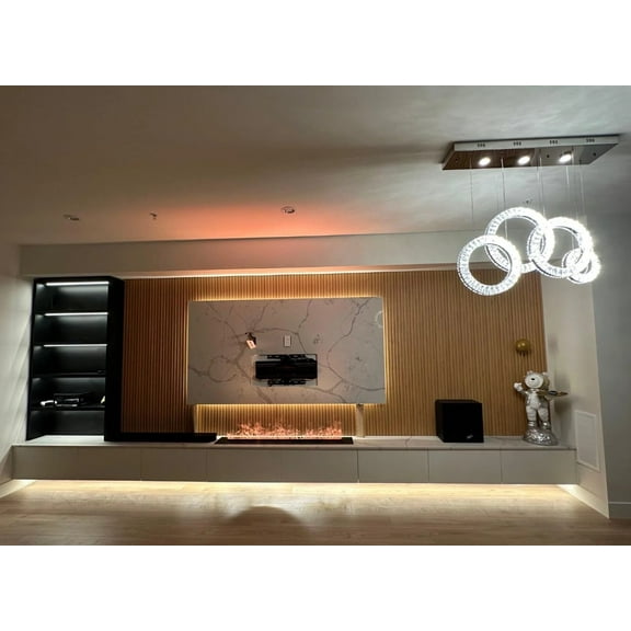 Litedeer Homes Mercury 40-in 3D Water Vapor Fireplace with Smart Fireplace App, Multi-colour Flame & Remote Control (Model: VEW40)