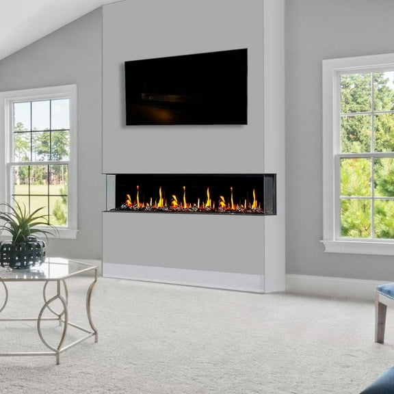 Litedeer Homes Warmcastle 3 Side Smart HD LED Electric Fireplace Wifi Enabled with App Diamond-like Crystal (New Product)