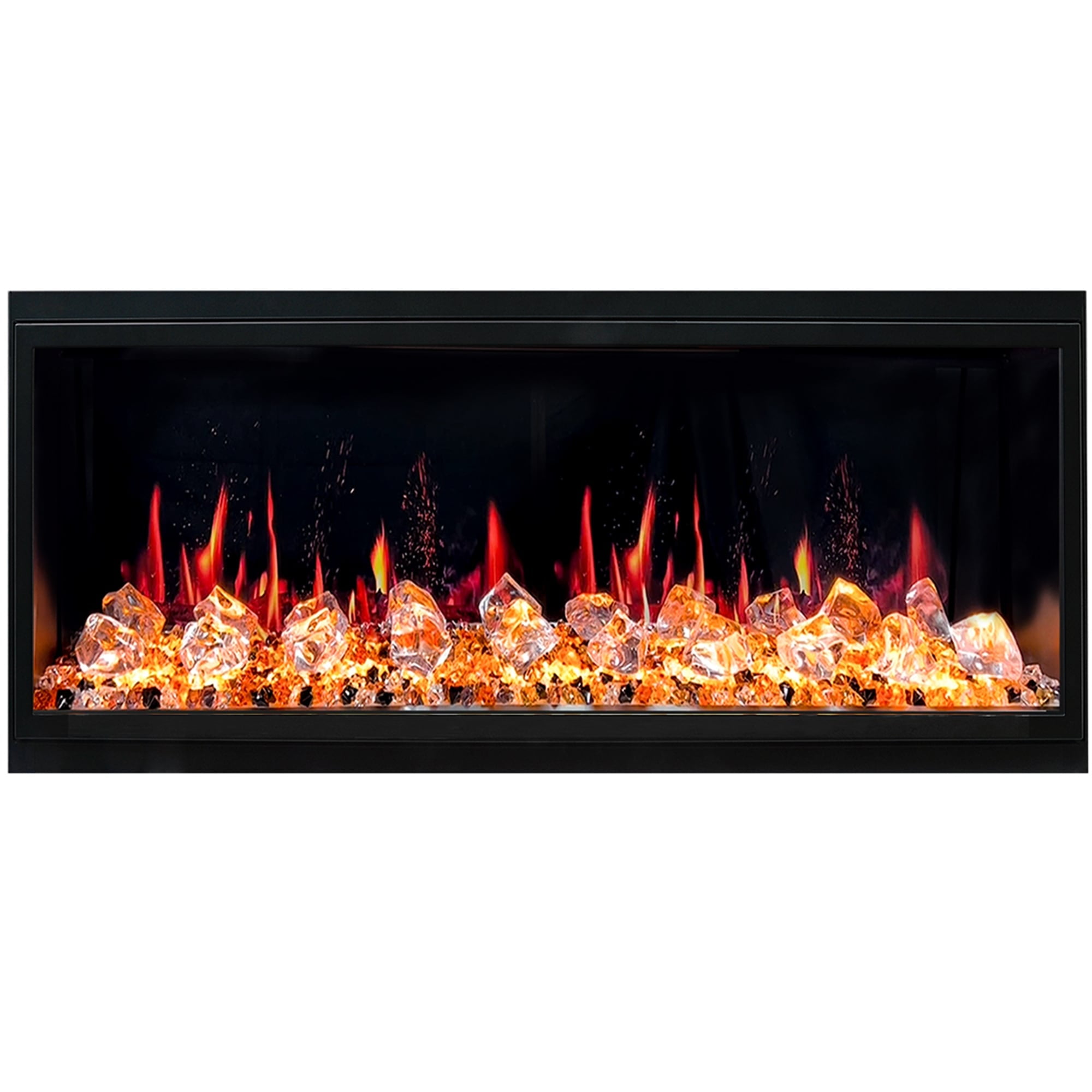 Litedeer Latitude 45" Slim Electric Fireplace With Crystals - Black