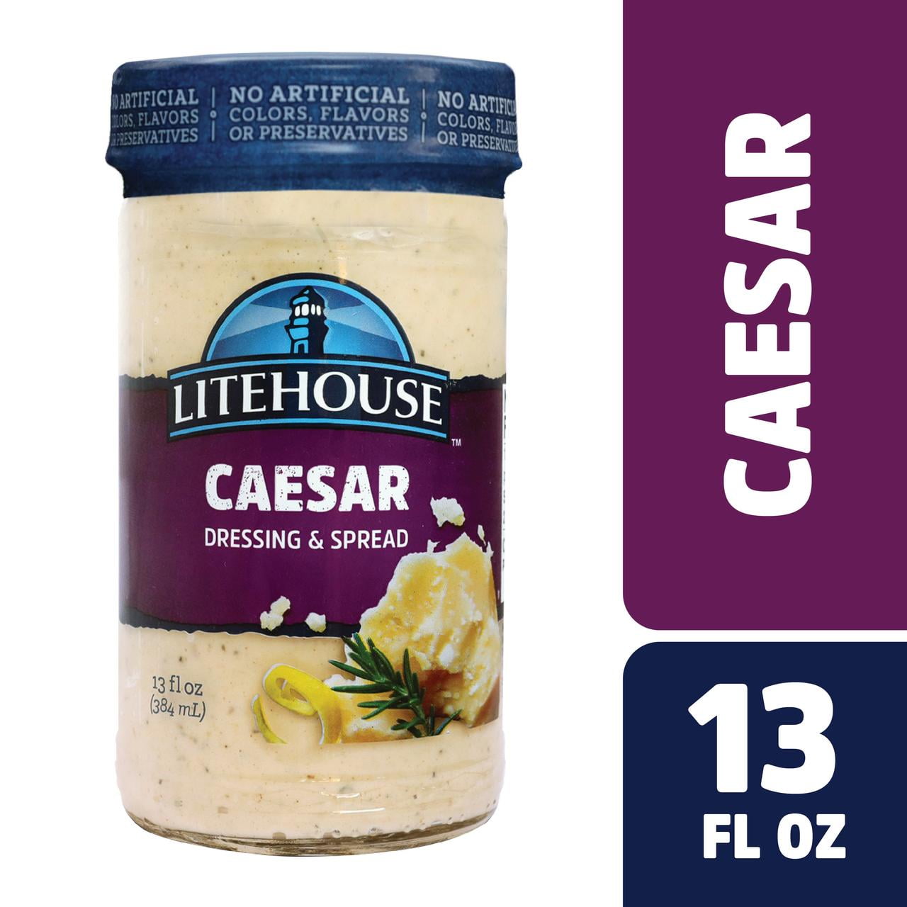 Litehouse Creamy Caesar Refrigerated Salad Dressing, 13 Fluid oz Bottle