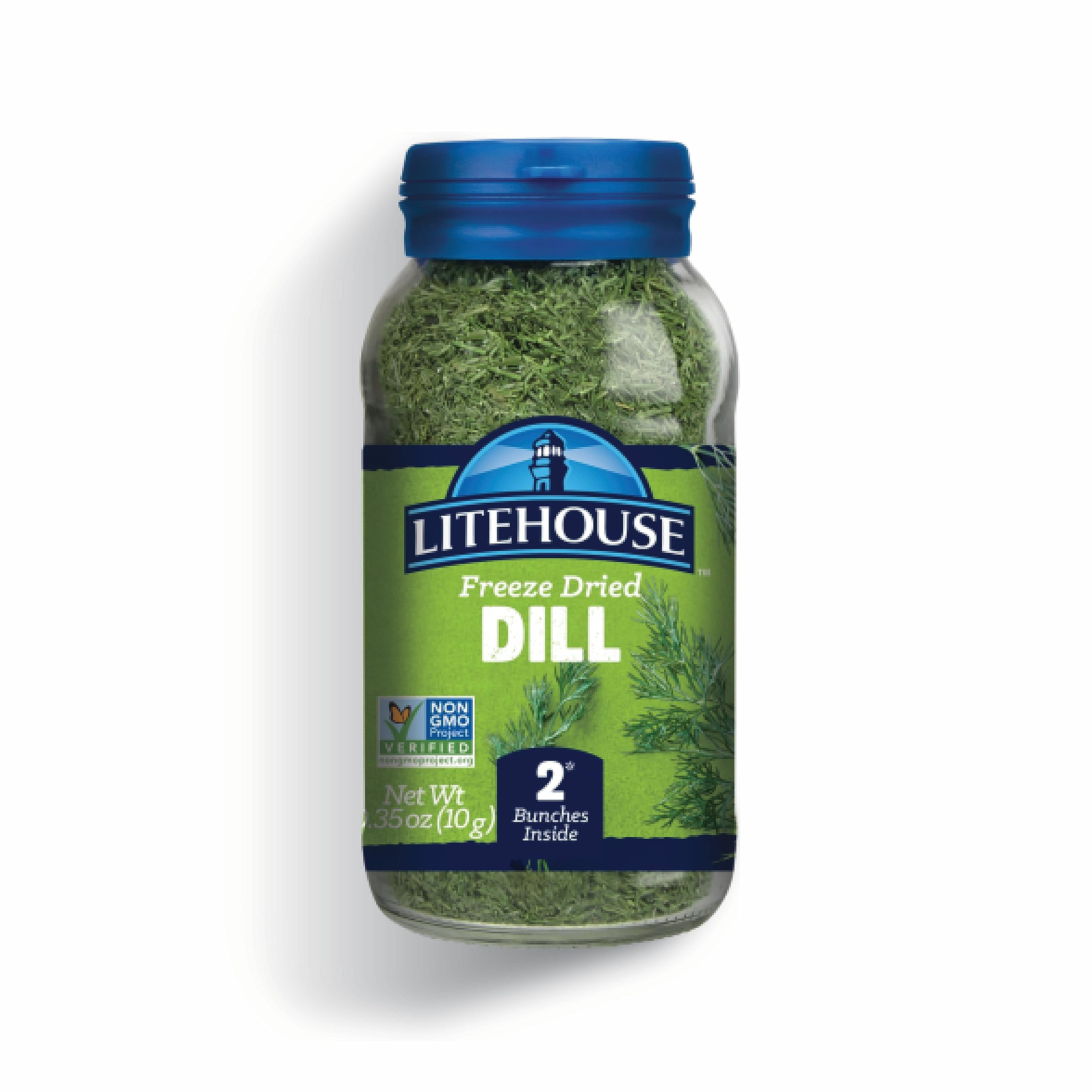 Litehouse Freeze Dried Dill - Substitute for H2FSDFresh Dill, Jar Equal to 2 Dill Fresh Bunches, Organic, Dill Weed Seasoning, Non-GMO, Gluten-Free - 0.35 Ounce