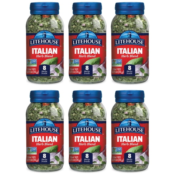 Litehouse Freeze Dried Italian Herb Blend, 0.49 Ounce, 6-Pack