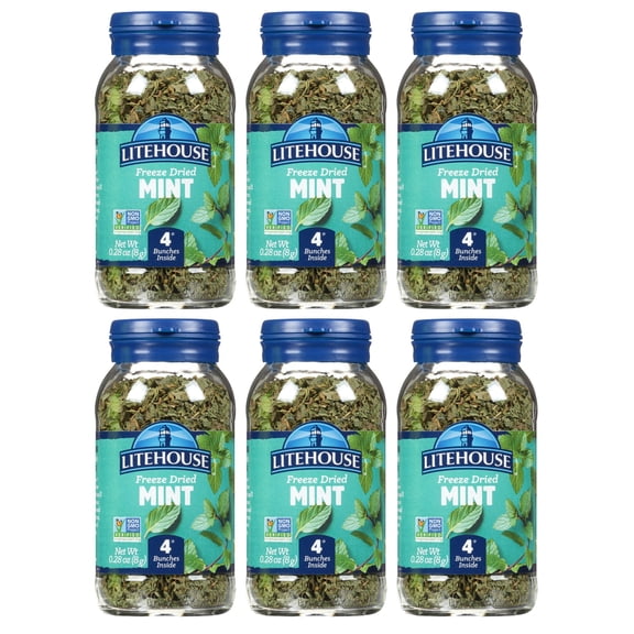Litehouse Freeze Dried Mint, 0.28 Ounce, 6-Pack