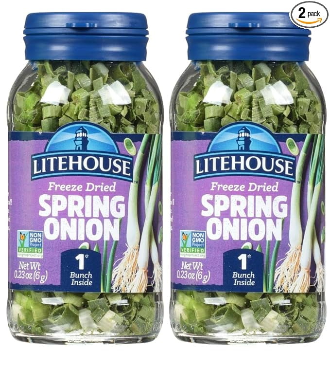 Litehouse Freeze Dried Spring Onion - Fresh Spring Onion, 1 Bunch Inside, Fresh Taste, Gluten Free, Keto Friendly, No Refrigeration - 0.23 Ounce, 2-Pack