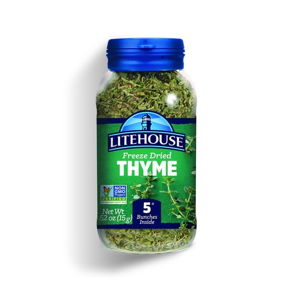 Litehouse Freeze Dried Thyme BCF26 - Substitute for Fresh Thyme, Jar Equal to 5 Thyme Fresh Bunches, Organic, Thyme Seasoning, Non-GMO, Gluten-Free - 0.52 Ounce
