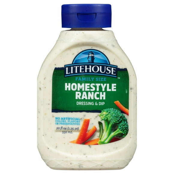 Litehouse Homestyle Ranch Dressing Squeeze Bottle (Sold Cold) - 20 fl oz (Packaging May Vary)