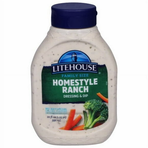 Litehouse Homestyle Ranch Dressing and Dip Family Size Squeeze Bottle-20 fl oz