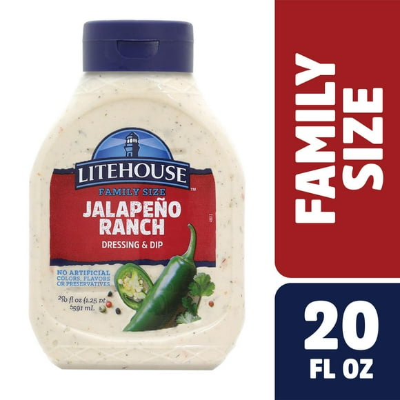 Litehouse Jalapeo Ranch Refrigerated Salad Dressing & Dip, 20 Fluid oz Bottle
