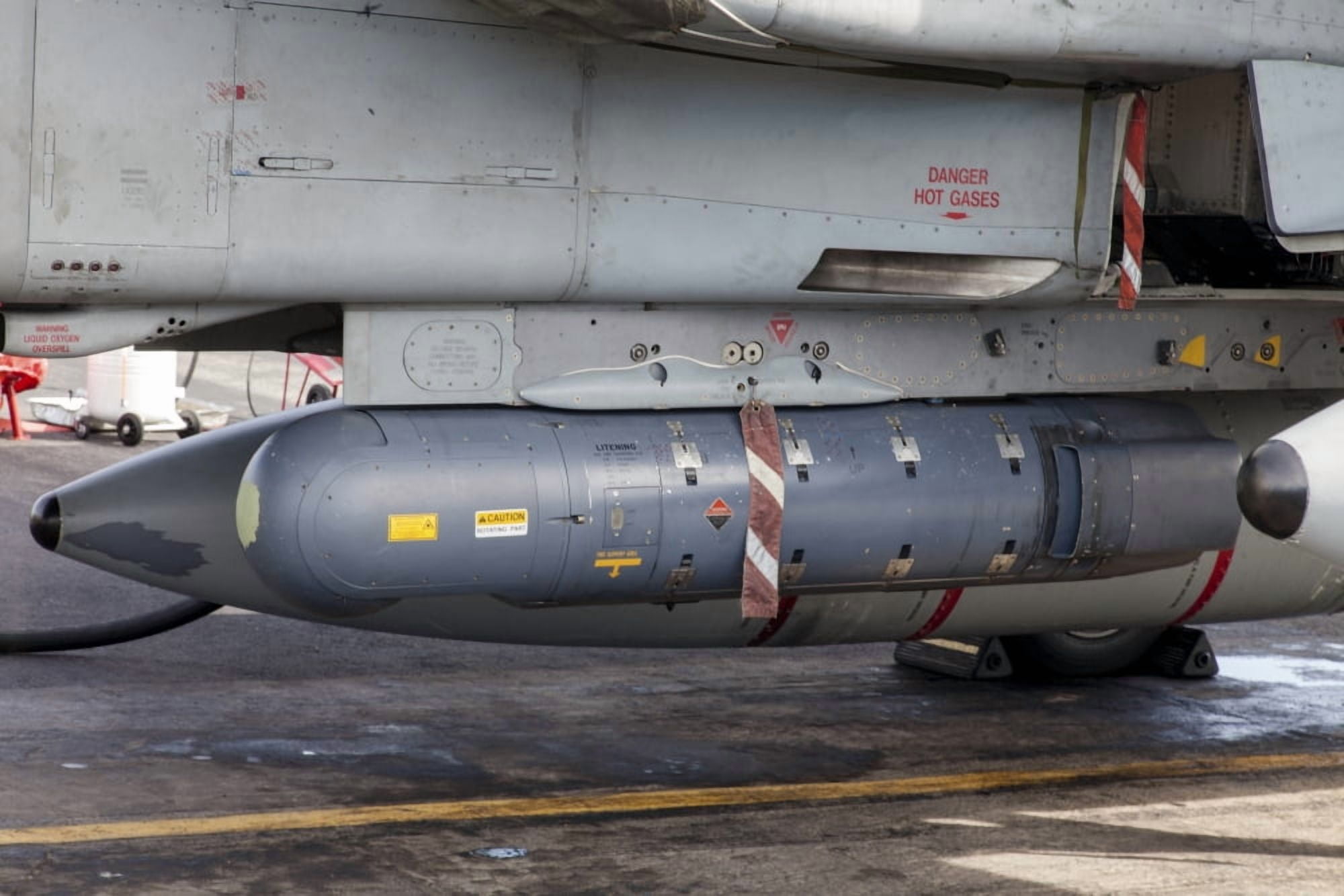 Litening targeting pod on a Royal Air Force Tornado jet Canvas Art - Timm ZiegenthalerStocktrek Images (17 x 12)